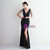 In Stock:Ship in 48 Hours Black V-neck Pleats Beading Party Dress