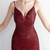 In Stock:Ship in 48 Hours Burgundy Sequins Backless Party Dress