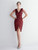 In Stock:Ship in 48 Hours Burgundy Sequins V-neck Beading Short Party Dress