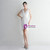 In Stock:Ship in 48 Hours White Sequins V-neck Beading Short Party Dress