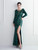 In Stock:Ship in 48 Hours Green Sequins Pleats Long Sleeve Party Dress