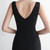 In Stock:Ship in 48 Hours Black V-neck Pleats Party Dress