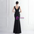 In Stock:Ship in 48 Hours Black V-neck Pleats Party Dress