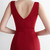 In Stock:Ship in 48 Hours Burgundy V-neck Pleats Party Dress