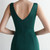 In Stock:Ship in 48 Hours Green V-neck Pleats Party Dress