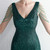 In Stock:Ship in 48 Hours Green Tulle Sequins V-neck Beading Party Dress
