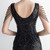 In Stock:Ship in 48 Hours Black V-neck Sequins Long Party Dress