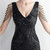 In Stock:Ship in 48 Hours Black V-neck Sequins Long Party Dress