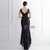 In Stock:Ship in 48 Hours Black Hi Lo Sequins Beading Party Dress