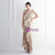 In Stock:Ship in 48 Hours Gold Hi Lo Sequins Beading Party Dress