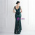 In Stock:Ship in 48 Hours Green Hi Lo Sequins Beading Party Dress