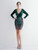 In Stock:Ship in 48 Hours Green Velvet Sequins V-neck Party Dress