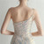 In Stock:Ship in 48 Hours Apricot Sequins One Shoulder Party Dress