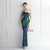 In Stock:Ship in 48 Hours Green Sequins One Shoulder Beading Party Dress