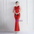 In Stock:Ship in 48 Hours Red Scoop Sequins Beading Party Dress
