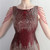 In Stock:Ship in 48 Hours Burgundy Sequins Beading Sleeveless Party Dress
