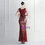 In Stock:Ship in 48 Hours Burgundy Sequins Beading Sleeveless Party Dress