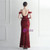In Stock:Ship in 48 Hours Burgundy Sequins Feather Straps Backless Party Dress