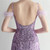In Stock:Ship in 48 Hours Purple Sequins Feather Straps Backless Party Dress