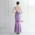 In Stock:Ship in 48 Hours Purple Sequins Feather Straps Backless Party Dress