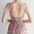 In Stock:Ship in 48 Hours Pink Sequins Feather Straps Backless Party Dress