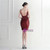 In Stock:Ship in 48 Hours Burgundy Sequins Beading Short Party Dress