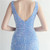 In Stock:Ship in 48 Hours Blue V-neck Split Sequins Party Dress