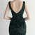 In Stock:Ship in 48 Hours Green V-neck Split Sequins Party Dress