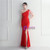 In Stock:Ship in 48 Hours Red Split One Shoulder Beading Party Dress