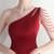 In Stock:Ship in 48 Hours Burgundy Split One Shoulder Beading Party Dress