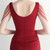 In Stock:Ship in 48 Hours Burgundy Pleats Beading Split Party Dress