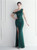 In Stock:Ship in 48 Hours Green Split One Shoulder Party Dress