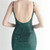 In Stock:Ship in 48 Hours Green Spaghetti Straps Mini Party Dress