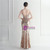 In Stock:Ship in 48 Hours Gold Split Sequins Beading Party Dress