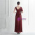 In Stock:Ship in 48 Hours Burgundy Sequins Beading Perspective Party Dress	