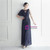In Stock:Ship in 48 Hours Navy Blue Sequins Beading Perspective Party Dress	