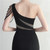 In Stock:Ship in 48 Hours Black One Shoulder Split Beading Party Dress