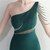 In Stock:Ship in 48 Hours Green One Shoulder Split Beading Party Dress