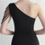 In Stock:Ship in 48 Hours Sexy Black One Shoulder Beading Party Dress