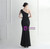 In Stock:Ship in 48 Hours Sexy Black One Shoulder Beading Party Dress