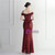 In Stock:Ship in 48 Hours Burgundy Sequins Off the Shoulder Split Party Dress