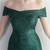 In Stock:Ship in 48 Hours Green Sequins Off the Shoulder Split Party Dress