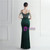 In Stock:Ship in 48 Hours Dark Green Velvet Beading Sequins Party Dress