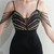 In Stock:Ship in 48 Hours Black Mermaid Velvet Beading Sequins Party Dress