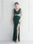 In Stock:Ship in 48 Hours Green Mermaid Deep V-neck Beading Party Dress