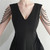 In Stock:Ship in 48 Hours Black V-neck Pleats Beading Short Party Dress