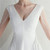 In Stock:Ship in 48 Hours White V-neck Pleats Beading Short Party Dress