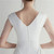 In Stock:Ship in 48 Hours White V-neck Pleats Beading Short Party Dress