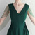 In Stock:Ship in 48 Hours Green V-neck Pleats Beading Short Party Dress
