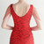In Stock:Ship in 48 Hours Red V-neck Sequins Mini Party Dress